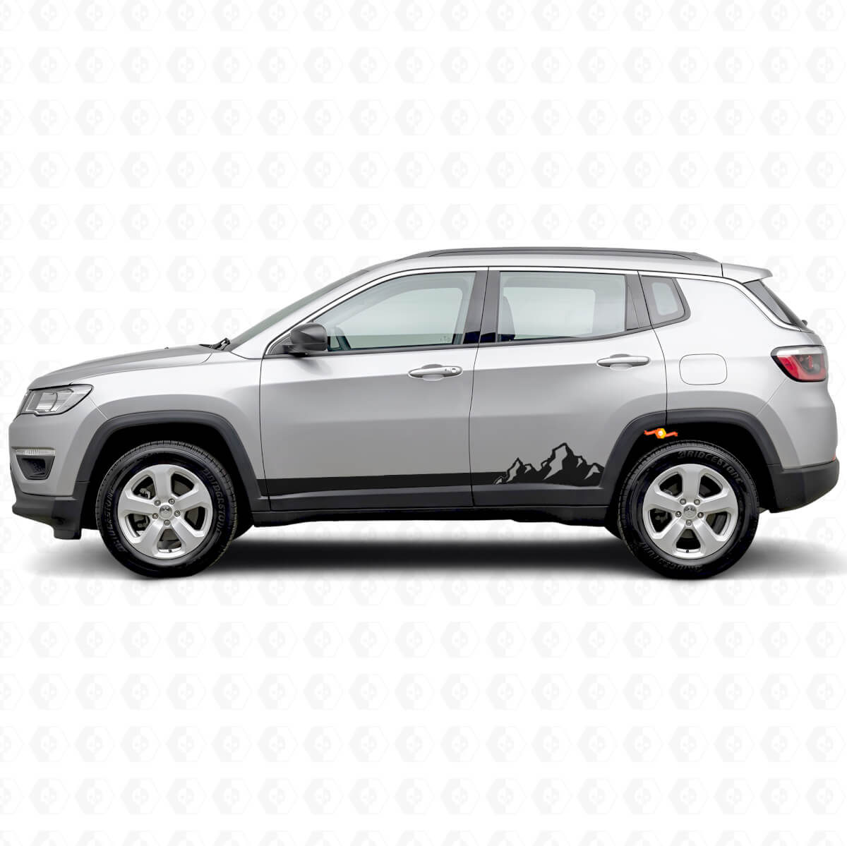 Berg Dünne Streifen Seiten-Vinylaufkleber für Jeep Compass 2016+