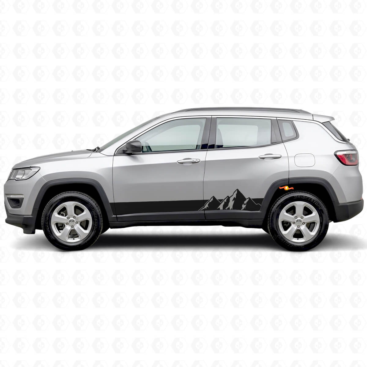Mountains Breite Streifen Seiten-Vinylaufkleber für Jeep Compass 2016+