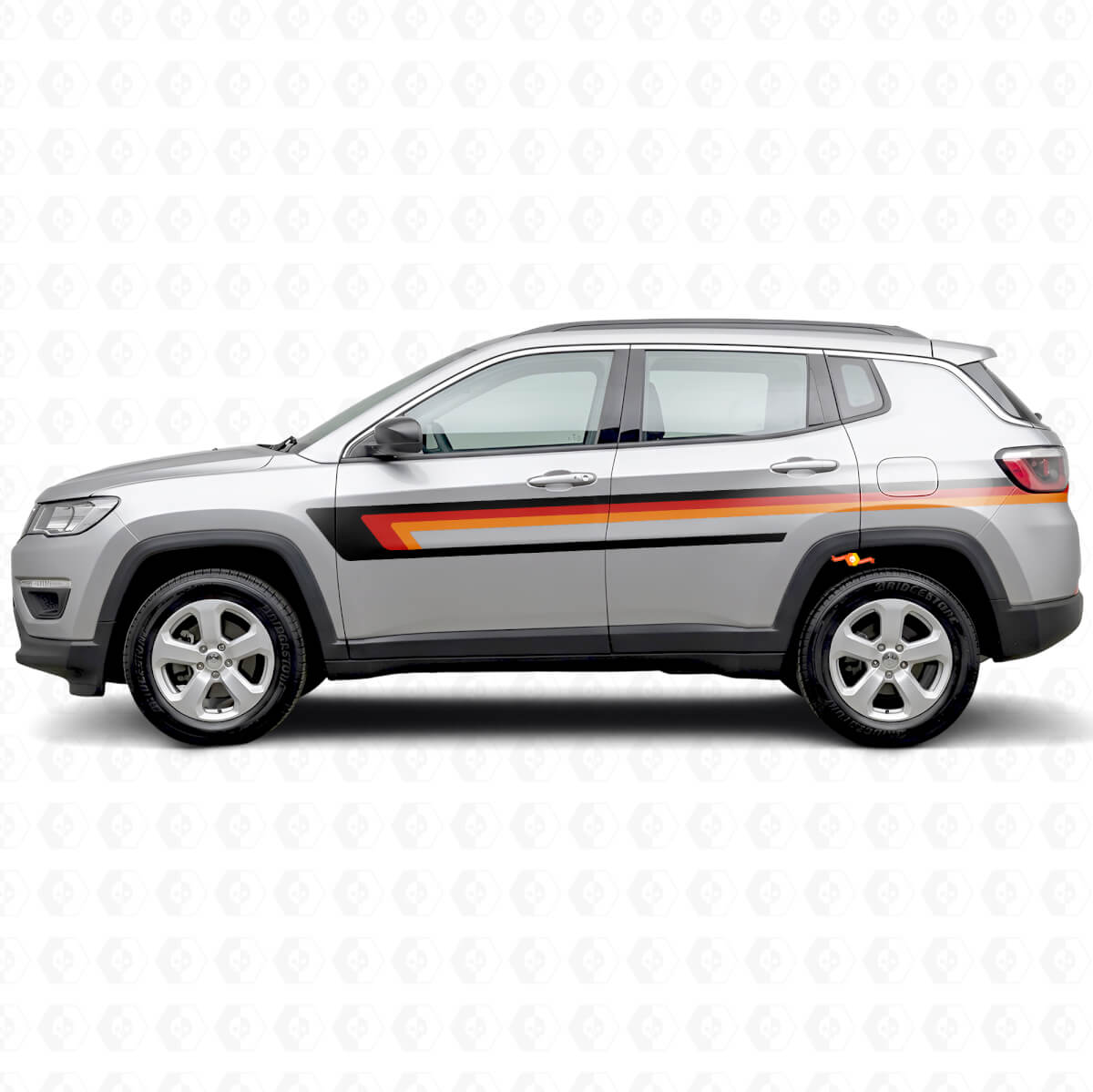 Dreifachstreifen Türseitiger Vinylaufkleber für Jeep Compass 2016+