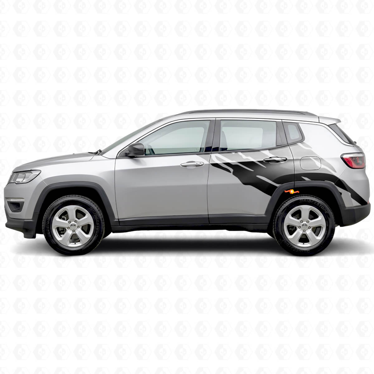 Schlammspritz-Grafik Heckseiten-Vinylaufkleber für Jeep Compass 2016+