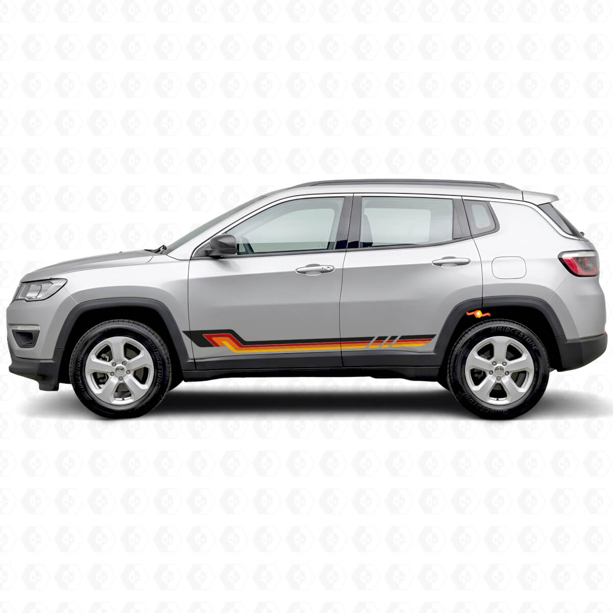 Vintage-Stil Seitenstreifen Vinyl-Aufkleber für Jeep Compass 2016+