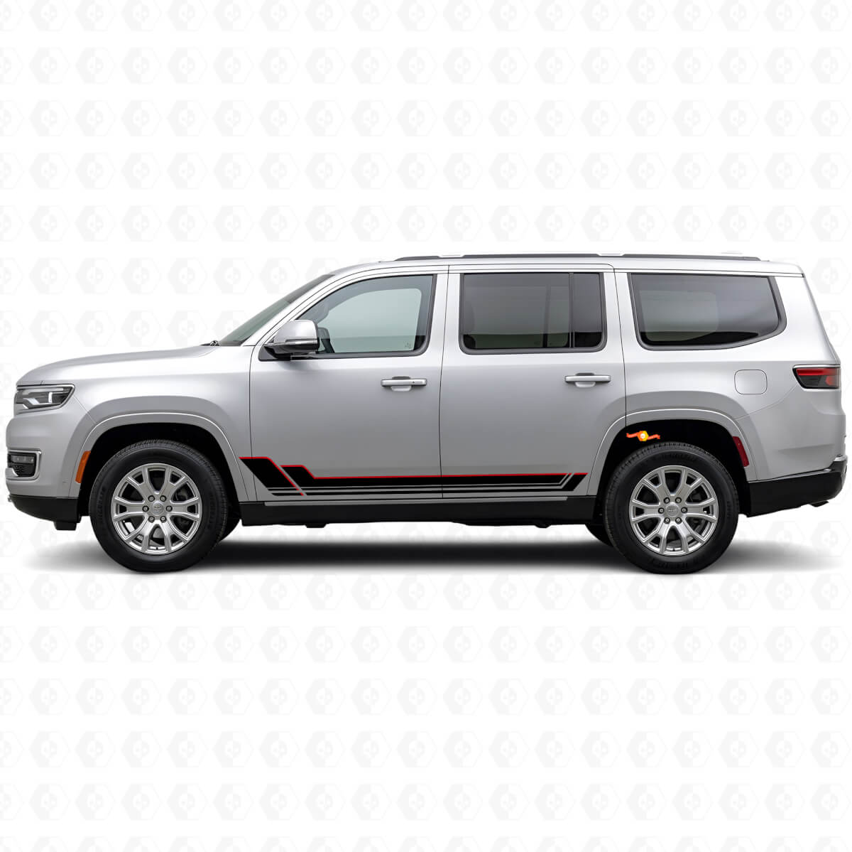 Zwillingsstreifen Seitenschutz Vinyl-Aufkleber für Jeep Wagoneer 2022+