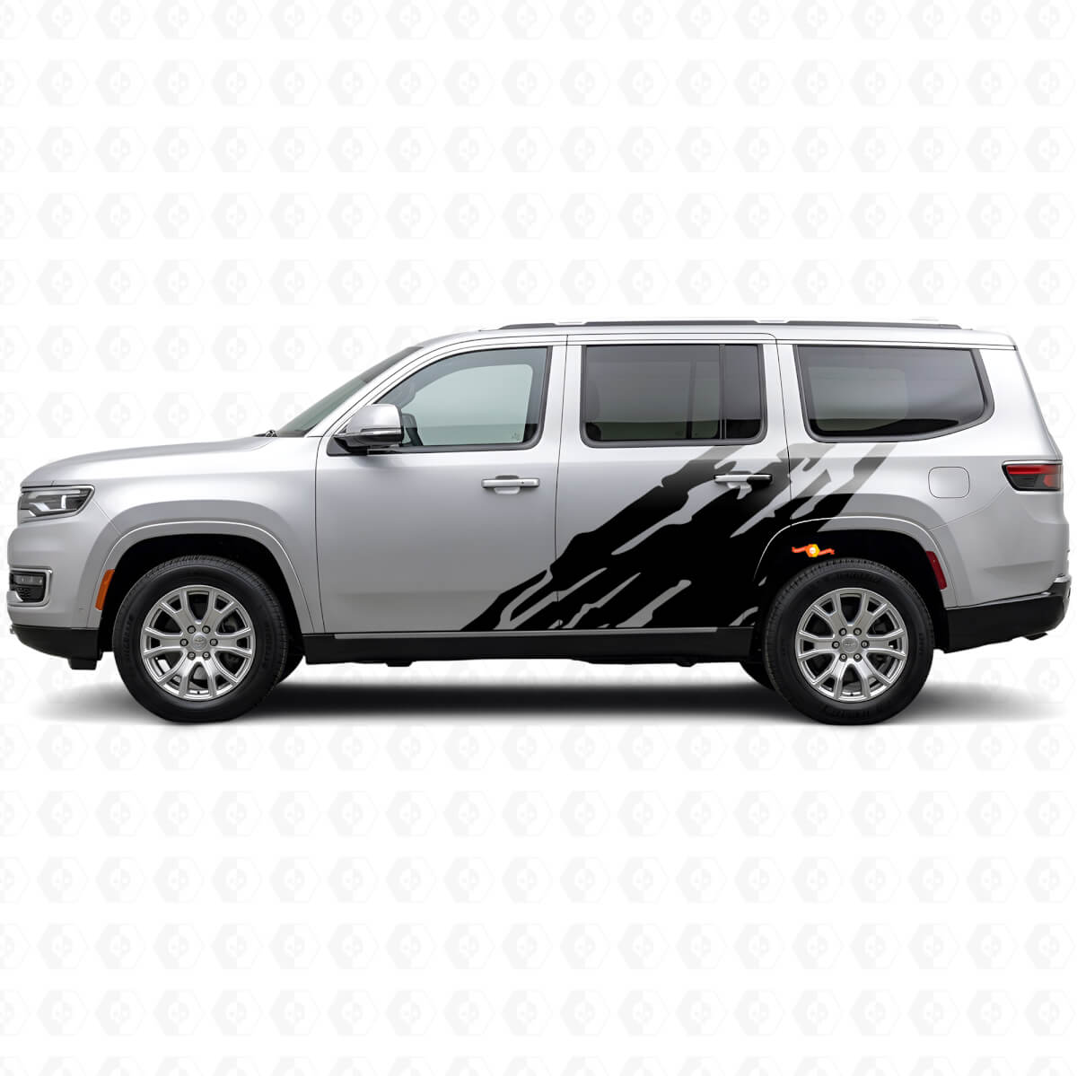 Schlamm-Spritzgrafik Seitenvinylaufkleber für Jeep Wagoneer 2022+