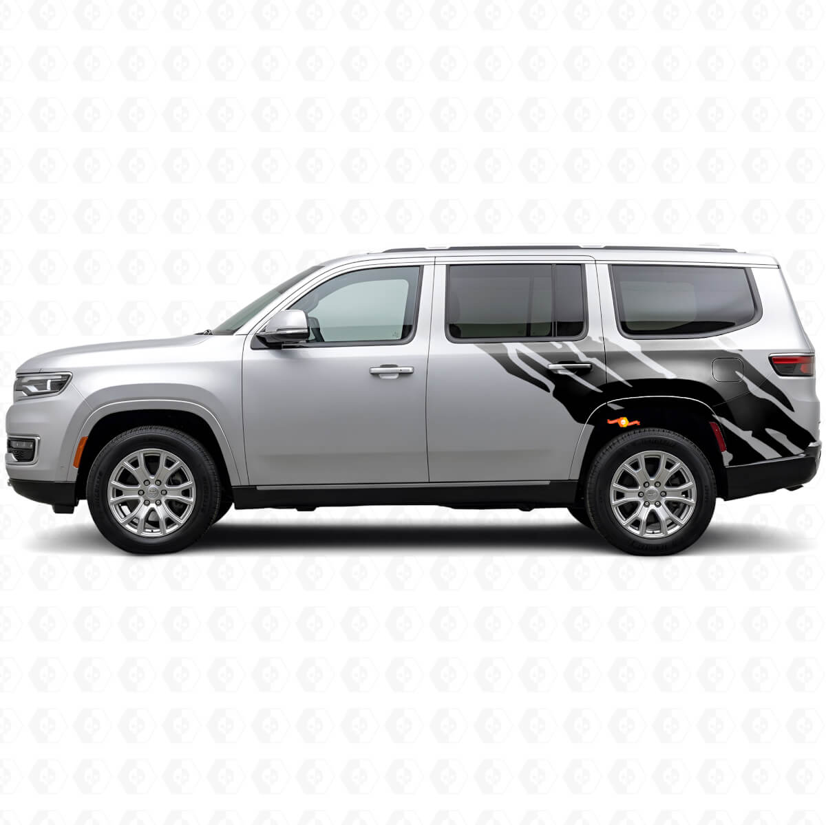 Schlamm-Spritzgrafik Heckseiten-Vinylaufkleber für Jeep Wagoneer 2022+