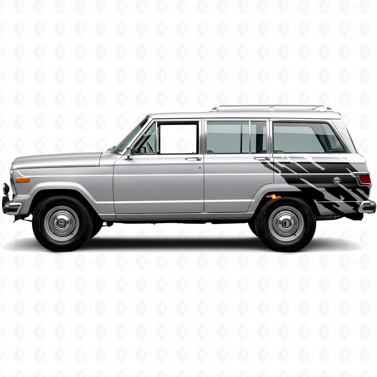 Schlammspritz-Grafik Rückseiten Vinyl-Aufkleber für Jeep Wagoneer 1963-1991