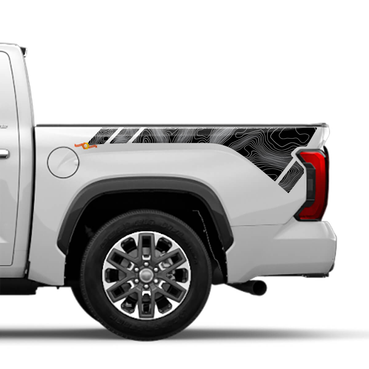 Topografischer Stil Heckseiten-Vinylaufkleber für Toyota Tundra 2022+