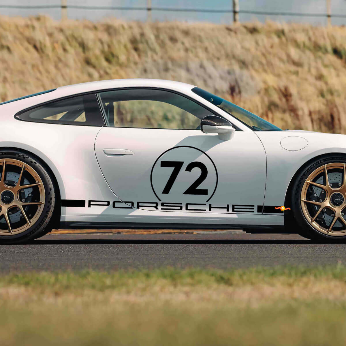 72 Racing Style Seiten-Vinylaufkleber für Porsche 911 GT3