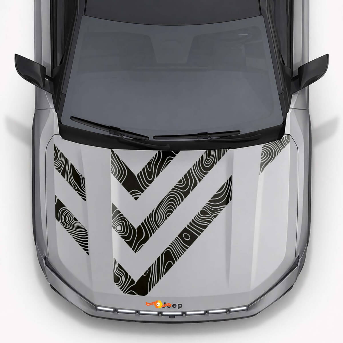 Topographischer Stil Motorhaubenstreifen Vinyl-Aufkleber für Jeep Compass 2026