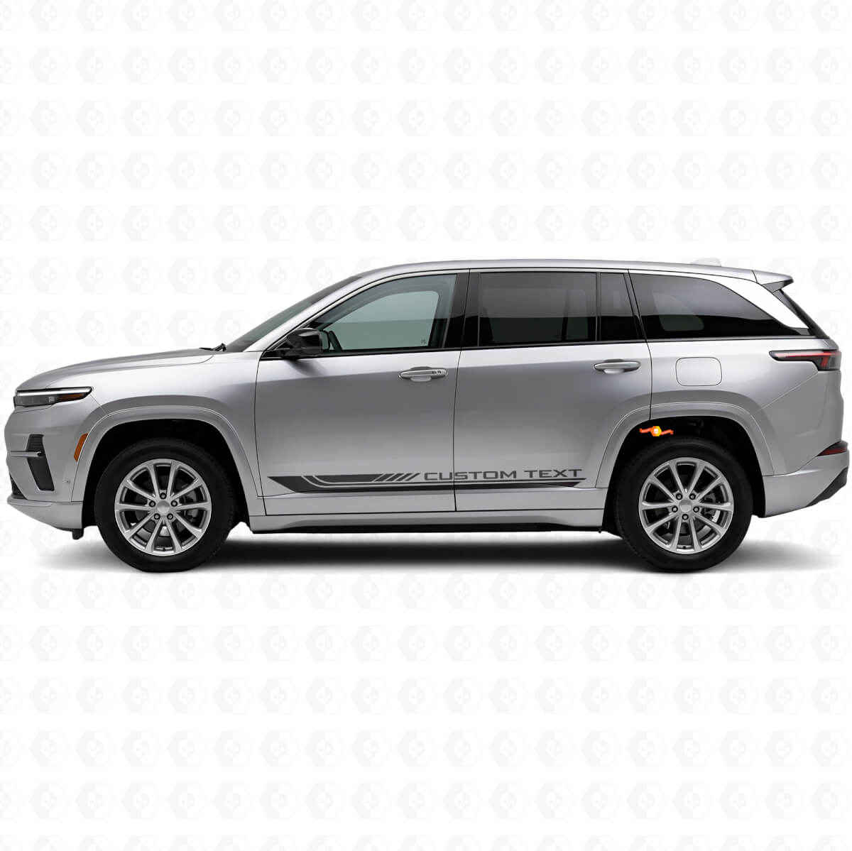 Karierte gebogene Seitenstreifen-Aufkleber aus Vinyl für Jeep Wagoneer S 2024+