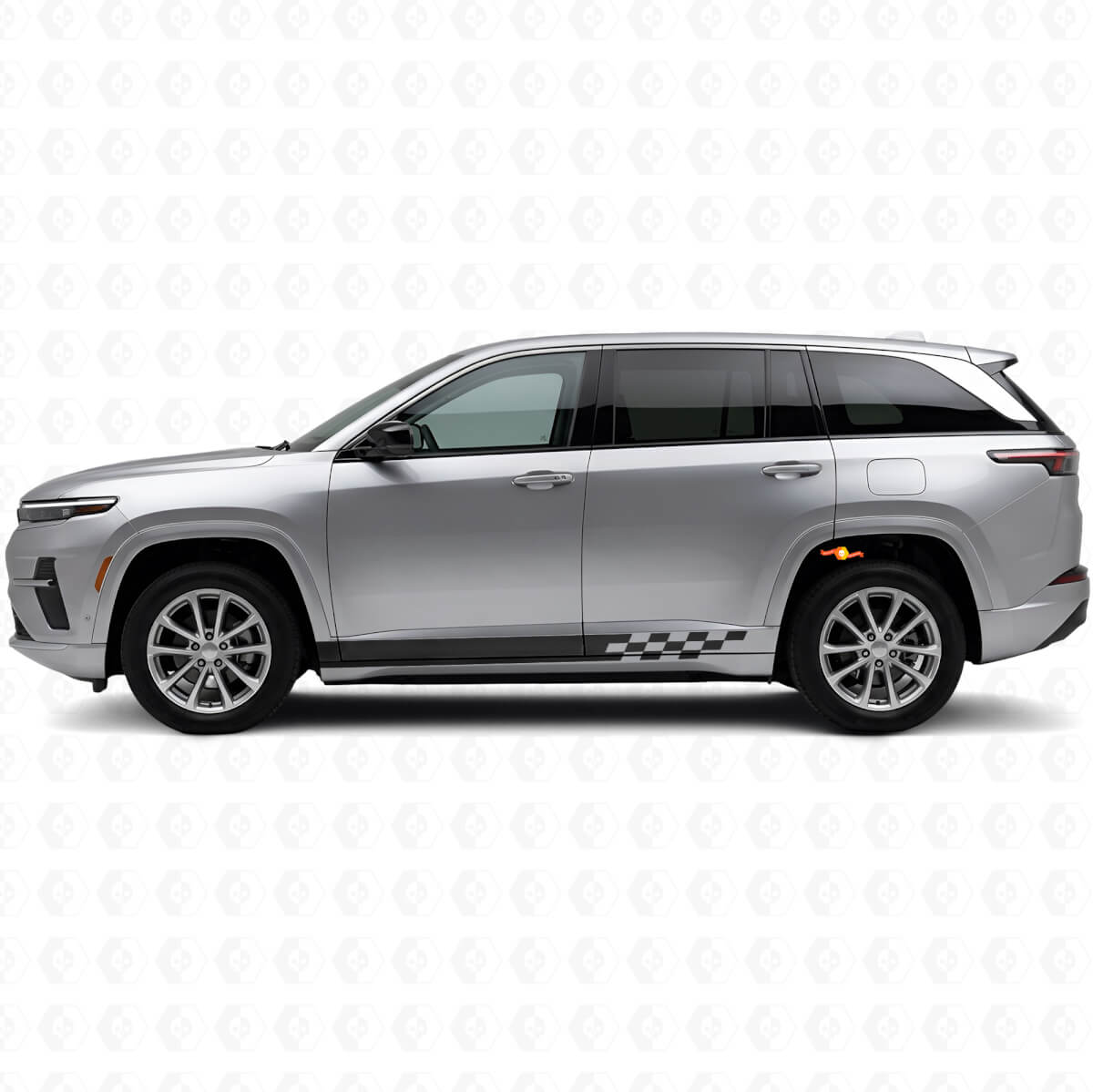 Karierte Streifen Seiten-Vinylaufkleber für Jeep Wagoneer S 2024+