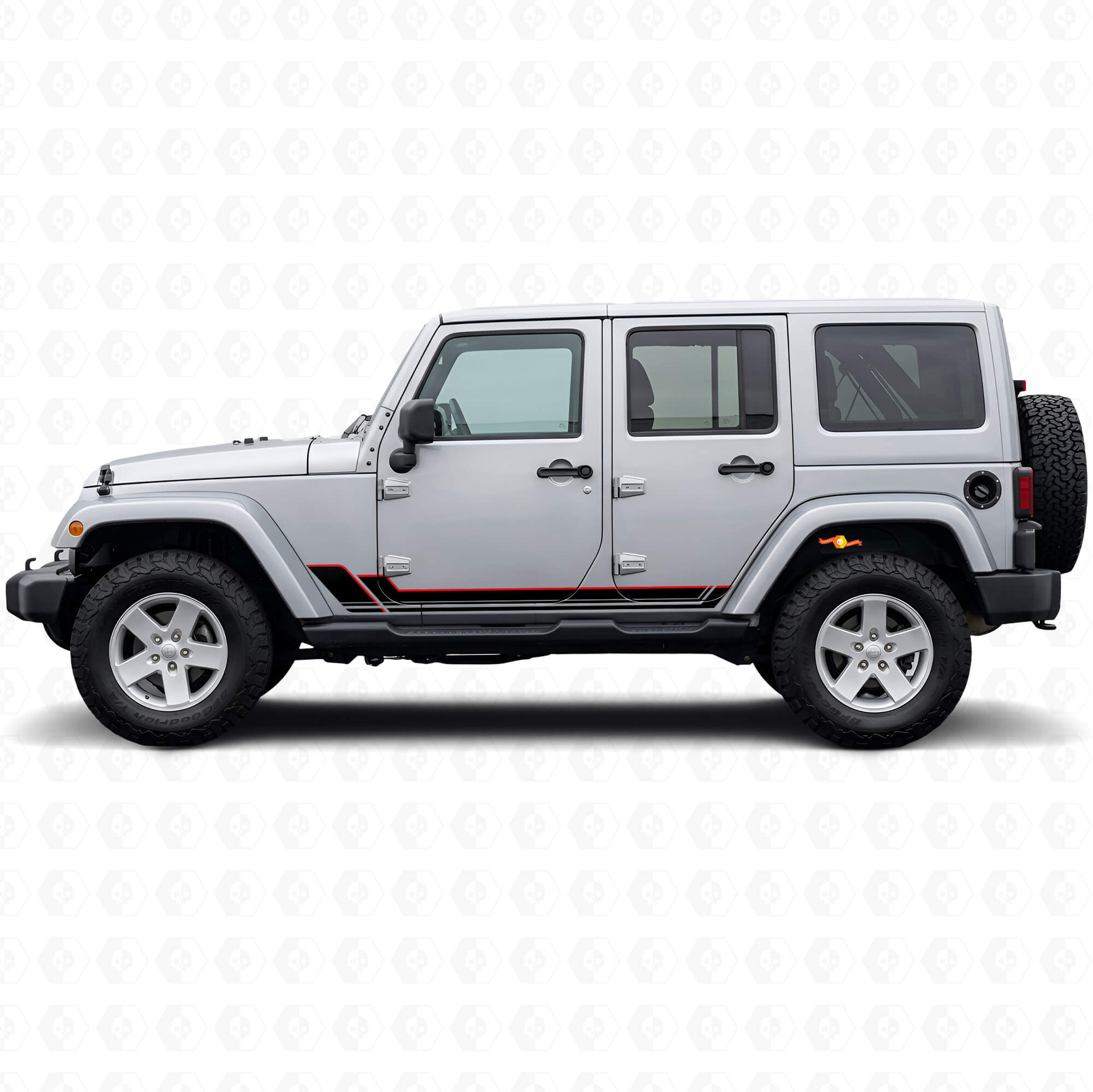 Twin Stripes Seitenschutz Vinyl-Aufkleber für Jeep Wrangler JK 2007-2018