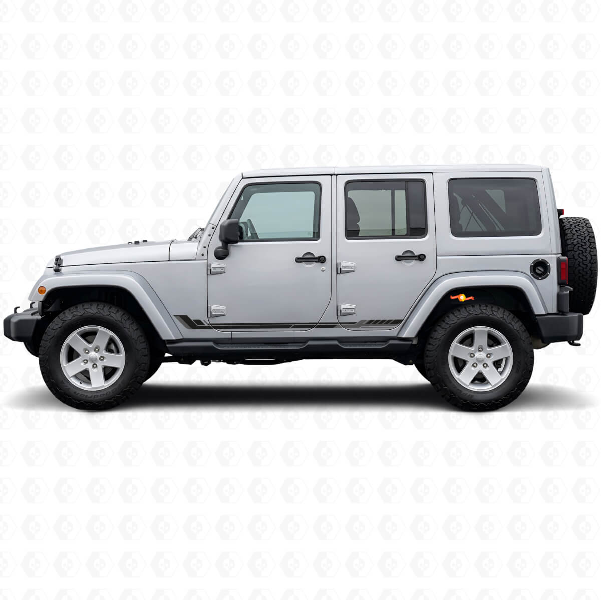 Racing-Stil Seitenstreifen Vinyl-Aufkleber für Jeep Wrangler JK 2007-2018