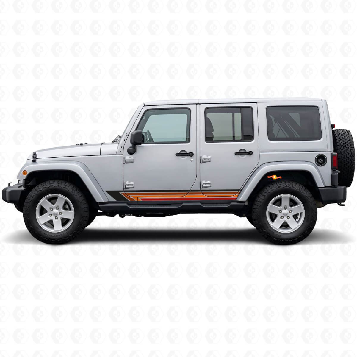 Vintage gerade Streifen Seiten-Vinylaufkleber für Jeep Wrangler JK 2007-2018