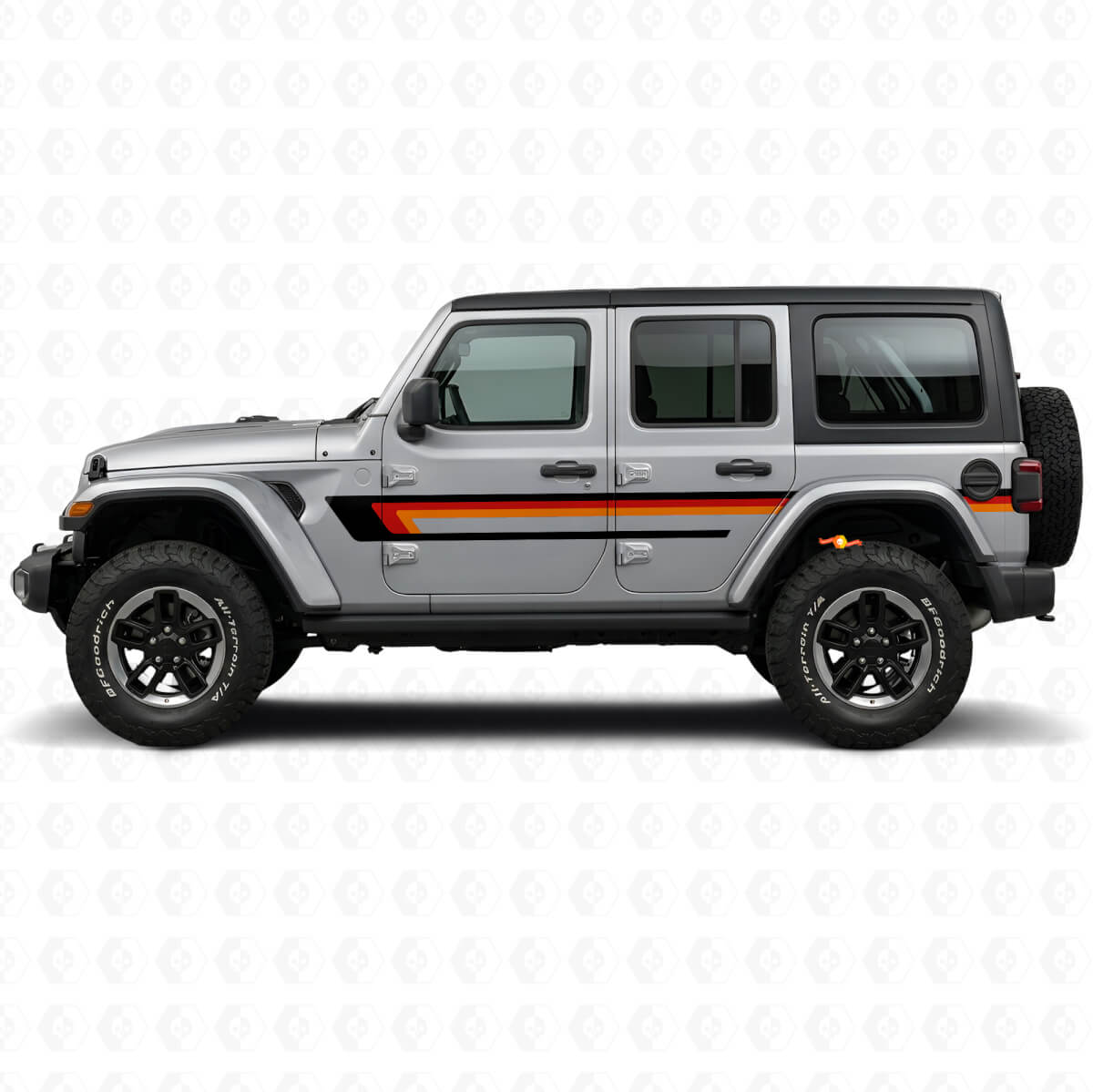 Dreifach-Streifen Türseitiger Vinylaufkleber für Jeep Wrangler JL 2018+