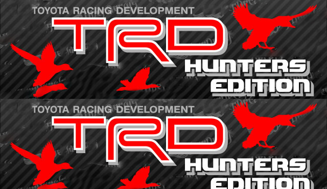 2 TOYOTA TRD HUNTER EDITION AUFKLEBER ALL TERRAIN AUFKLEBER Berg TRD Racing Development Seiten-Vinyl-Aufkleber

