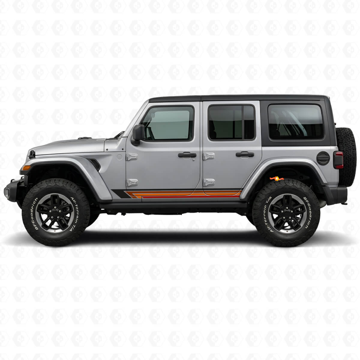 Vintage Gerade Streifen Seiten Vinyl Aufkleber für Jeep Wrangler JL 2018+
