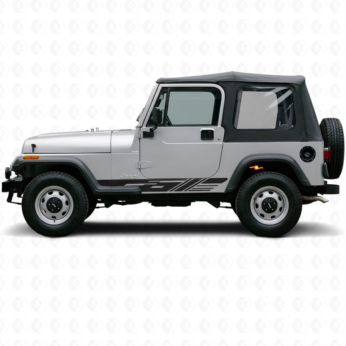 Verzierte Seitenstreifen Vinylaufkleber für Jeep Wrangler YJ 1987-1995