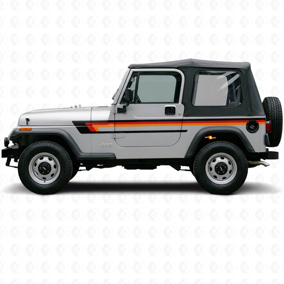 Dreifachstreifen Türseiten-Aufkleber für Jeep Wrangler YJ 1987-1995