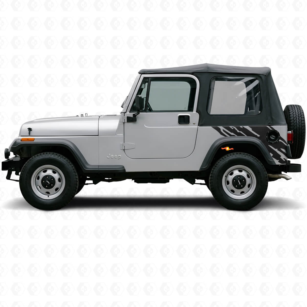 Schlamm-Spritzschutz Grafik Rückseitiger Vinyl-Aufkleber für Jeep Wrangler YJ 1987-1995