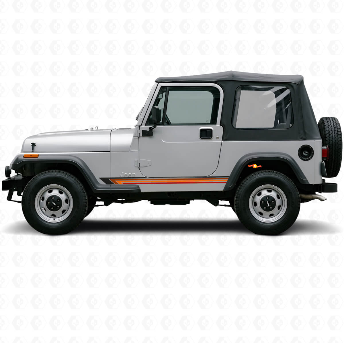 Vintage Gerade Streifen Seiten-Vinylaufkleber für Jeep Wrangler YJ 1987-1995