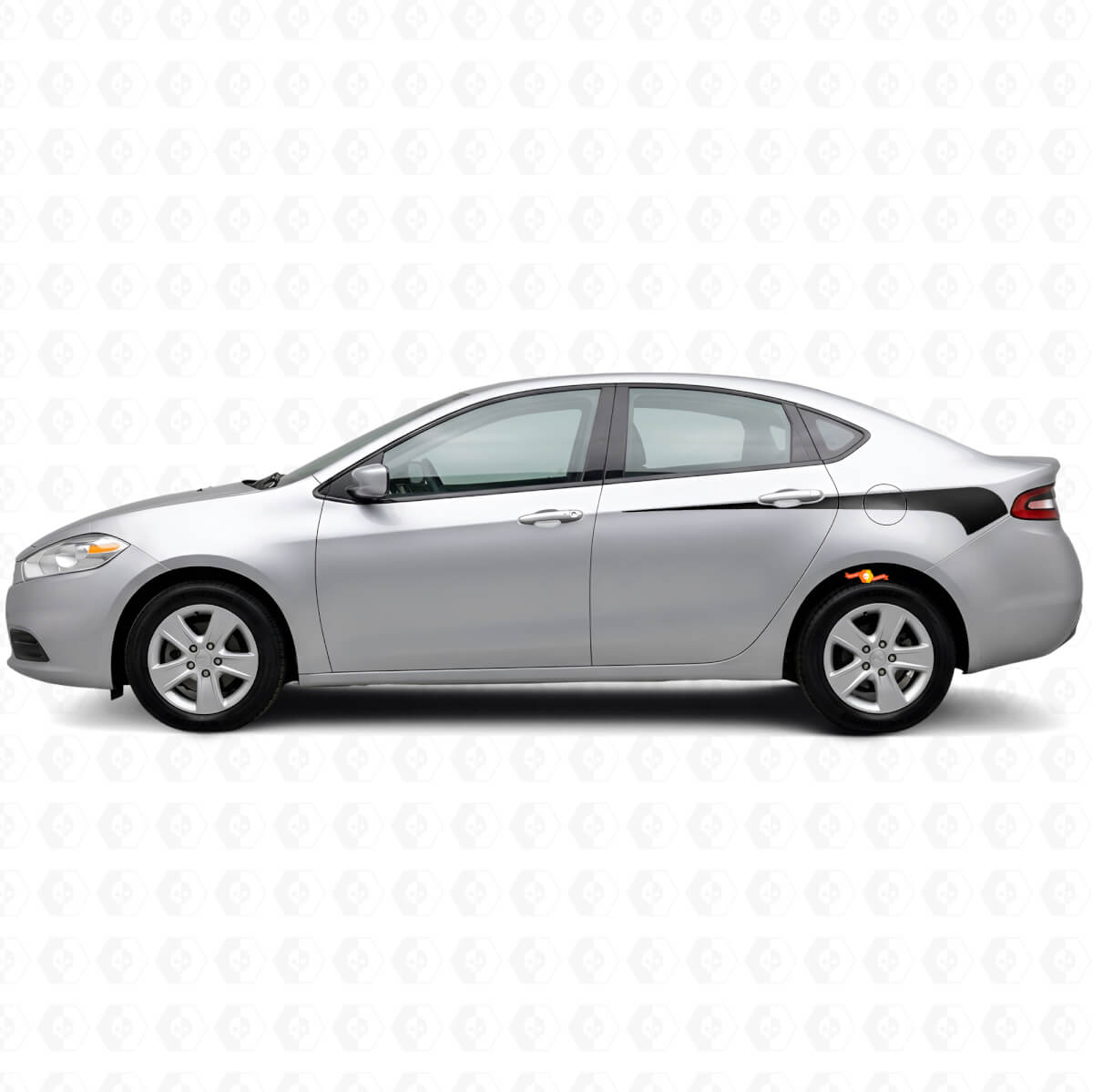 Geschärfte, gebogene Seitenstreifen Vinyl-Aufkleber für Dodge Dart 2013+