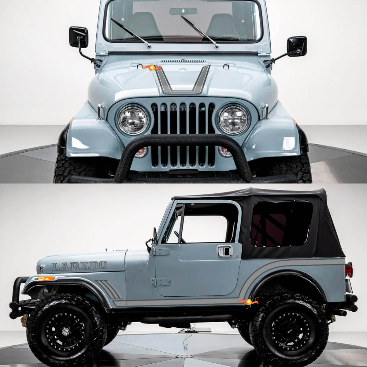 Laredo Grafik Kit Vinyl-Aufkleber für Jeep Wrangler Rubicon CJ7