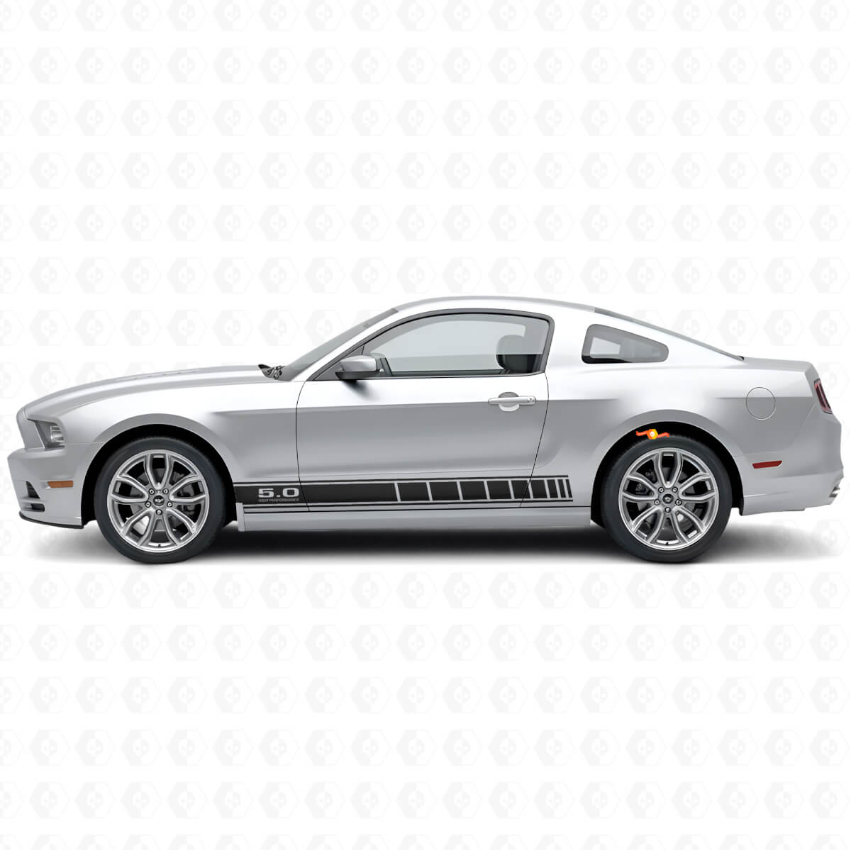 5.0 Hochleistungs-Rockerschildstreifen Vinyl-Aufkleber-Kit für Musclecar 2010-14