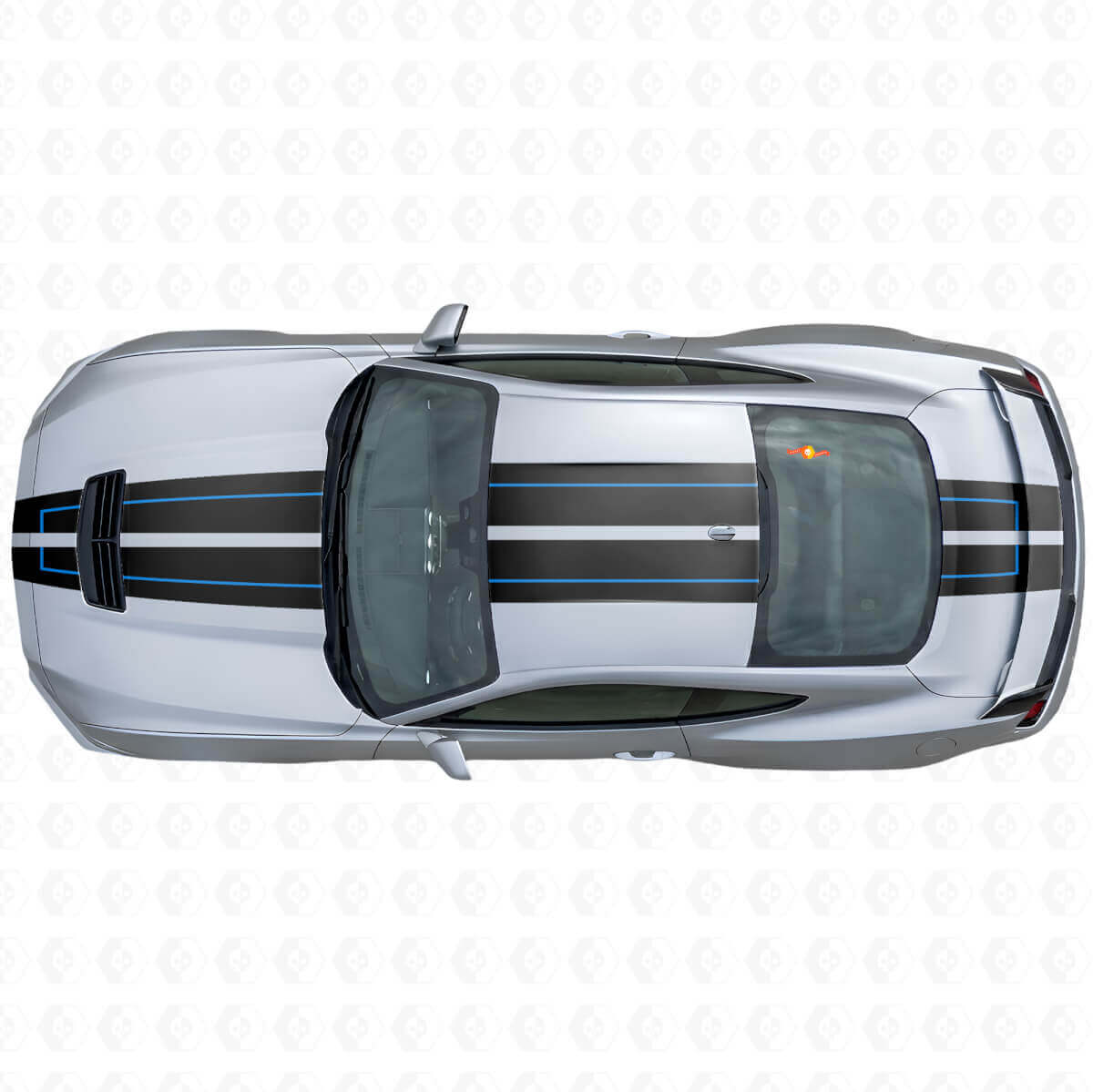 Rennstreifen Vollflächiges Seitliches Vinyl-Aufkleber-Kit Für Musclecar Musclecarmodell 2024-26