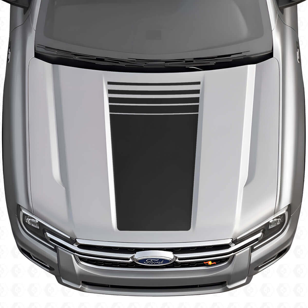 Zentraler Stroboskop-Haubenstreifen Vinyl-Aufkleber-Kit für Musclecar Ranger 2024-26