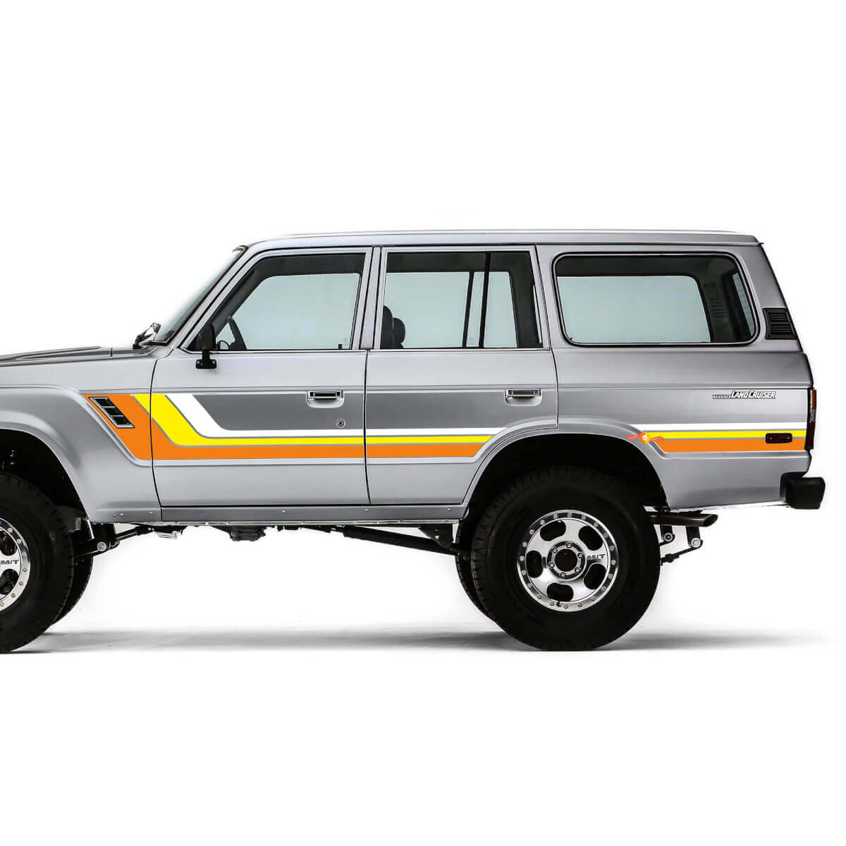 Vinyl-Aufkleber-Kit im Vintage-Stil Seitliche Streifen für Toyota Land Cruiser 1986