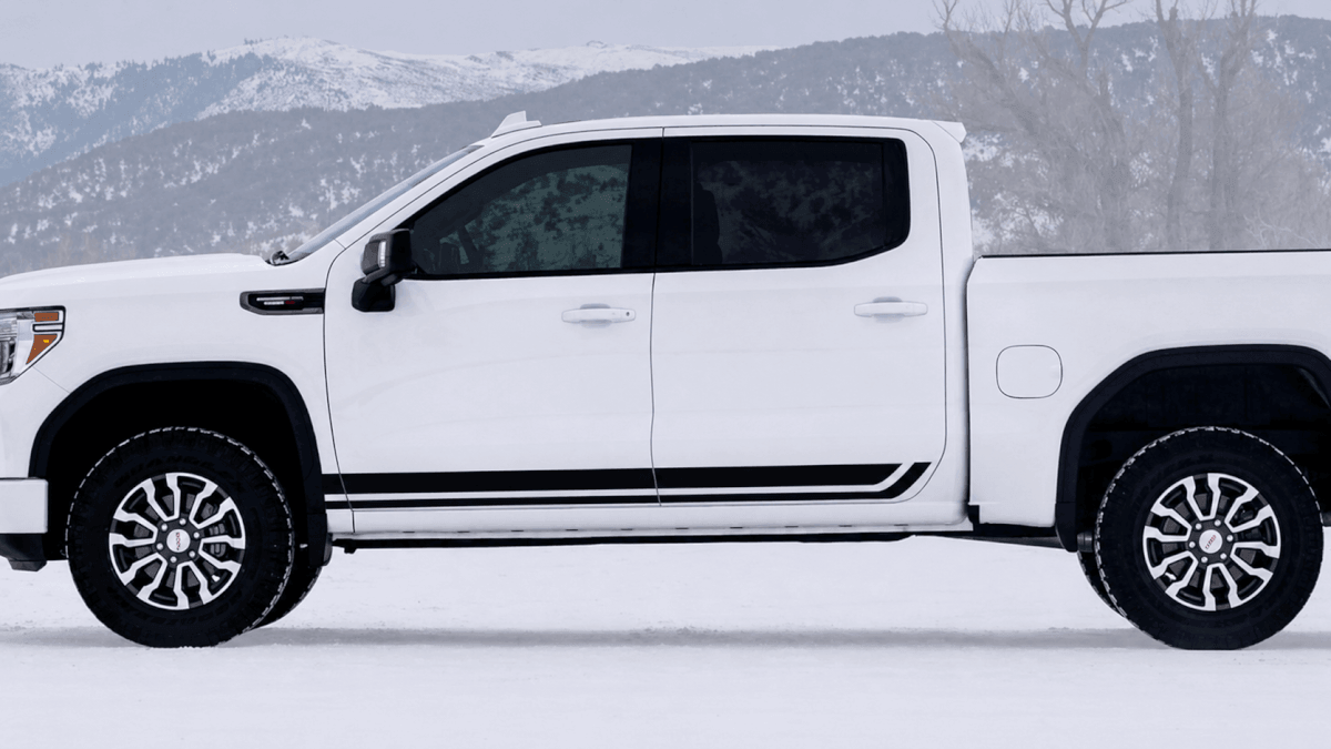 2 Schwellerstreifen Aufkleber für GMC GM Sierra 1500 AT4 Schwellerstreifen Aufkleber Sticker