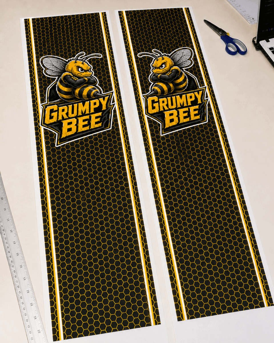 Grumpy Bee Honeycomb Seitliche Streifenaufkleber für Dodge Ram 1500 2500