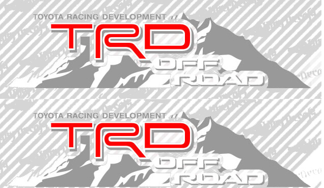 TRD Off Road Mountain Style Seiten-Vinyl-Aufkleber-Set für Toyota Fahrzeuge