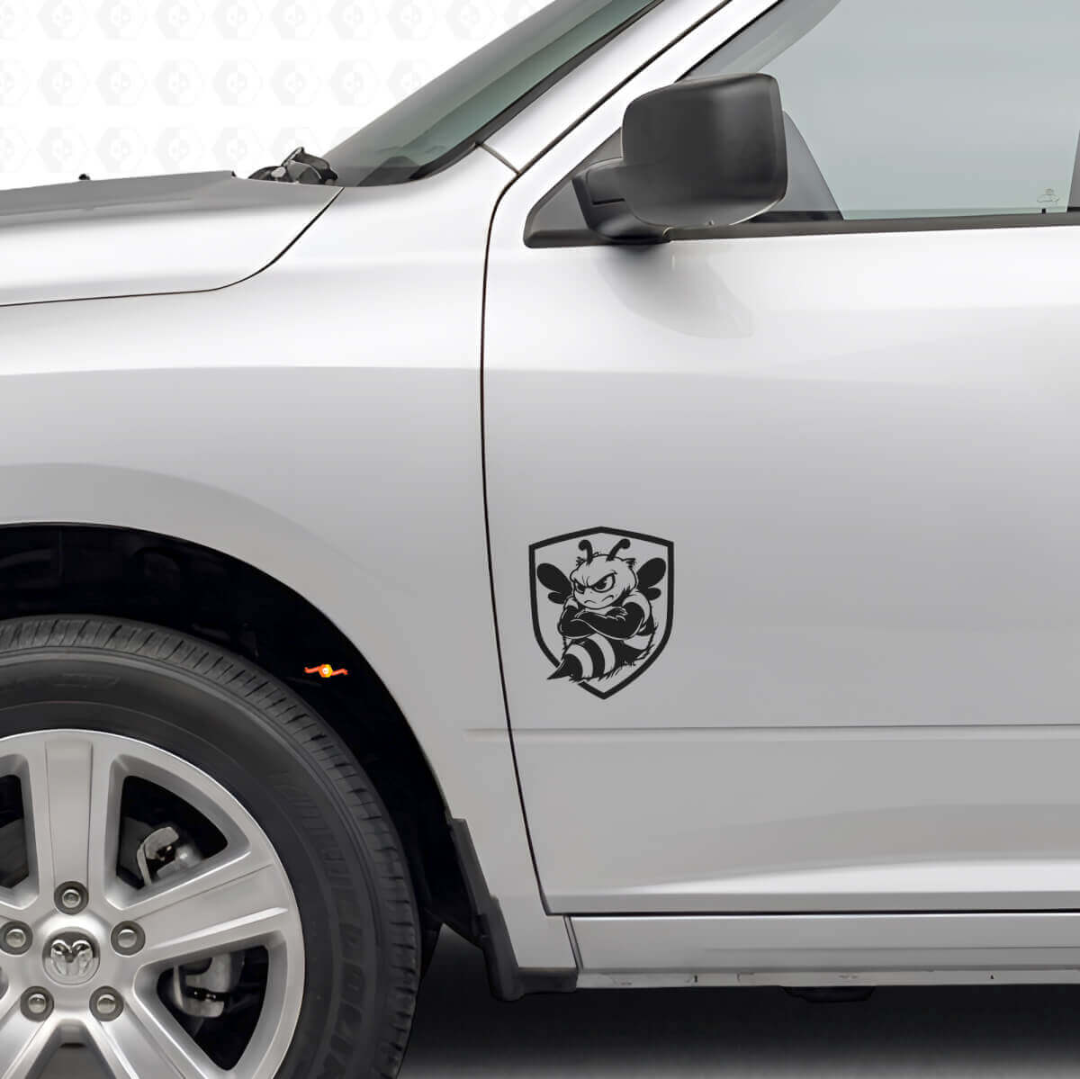Grumpy Bee Schild Seiten-Vinylaufkleber-Set für Dodge Ram 1500-3500