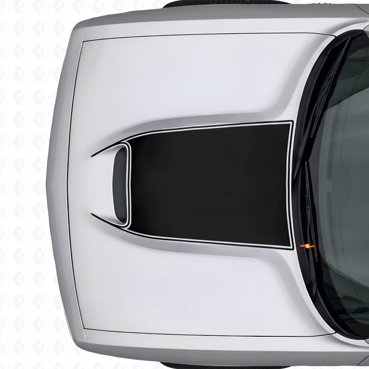 Blackout Kontur Motorhaubenlüftungs Vinyl-Aufkleber für Dodge Challenger 2015+