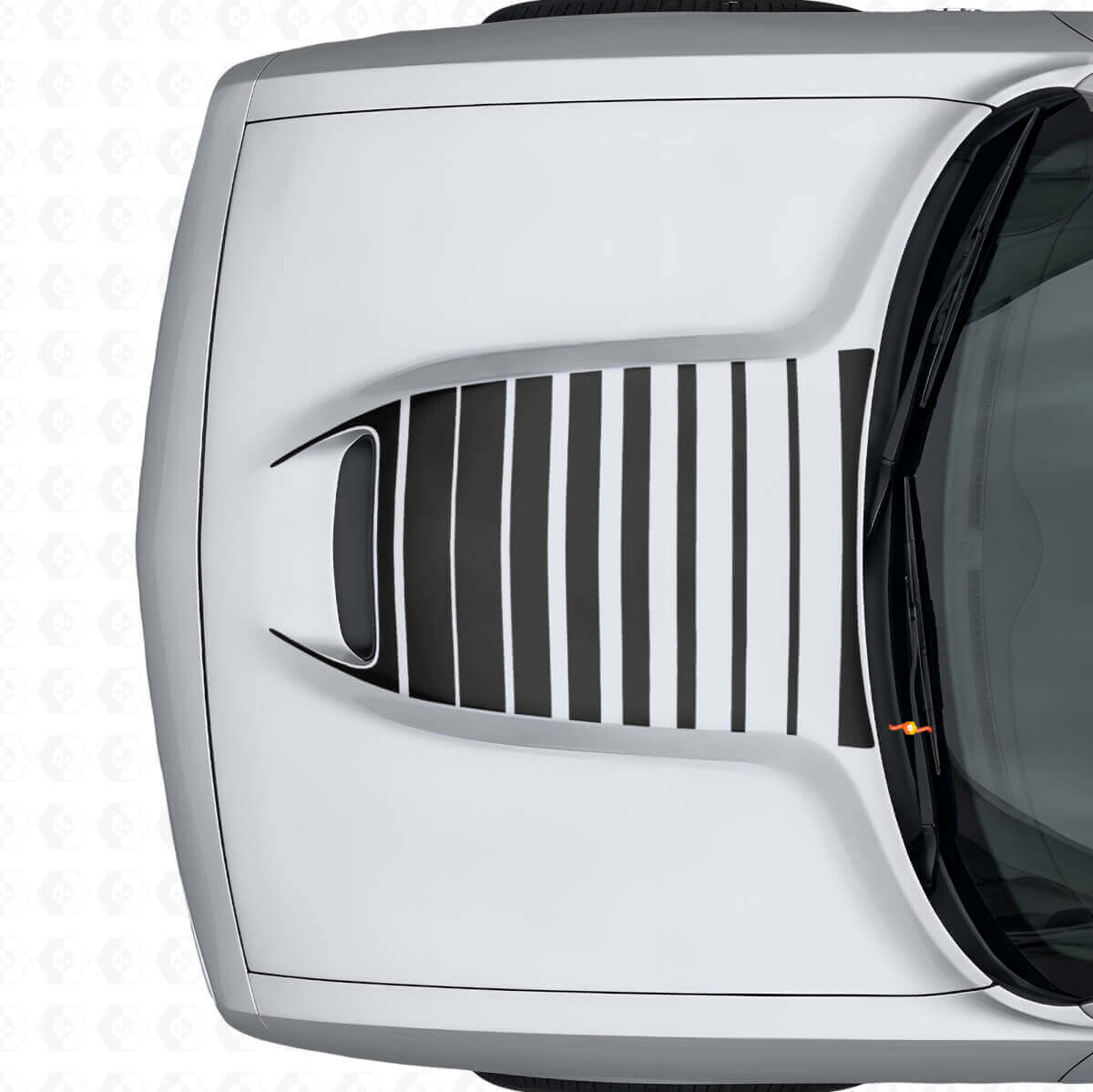 Stroboskop Haubenlüftungs-Streifen Vinylaufkleber für Dodge Challenger 2015+