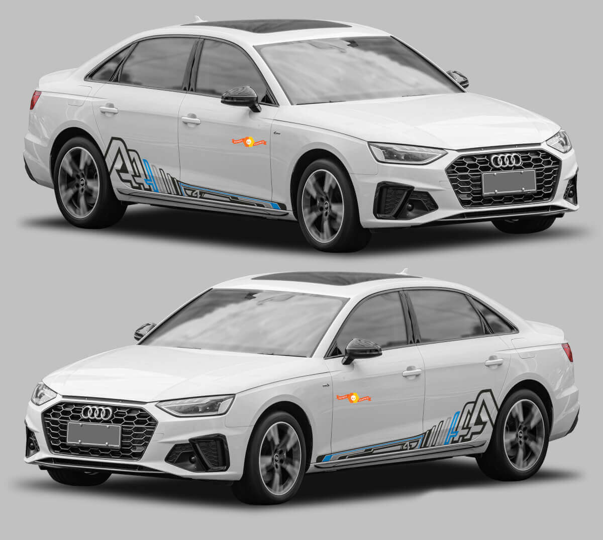 A4 Style Schwellerstreifen Vinyl-Aufkleber Set für Audi A4
