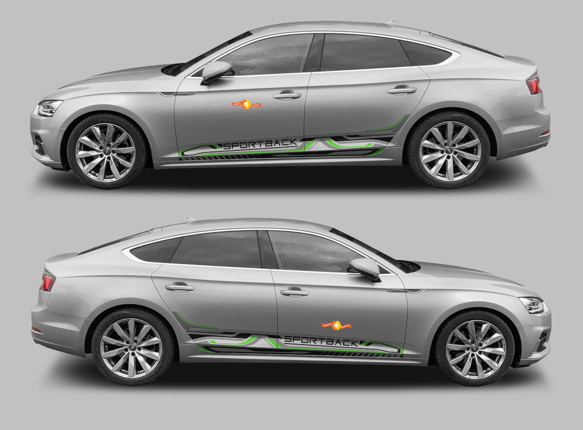 Sportback Techno Style Schwellerstreifen Vinyl-Aufkleber Set für Audi A5