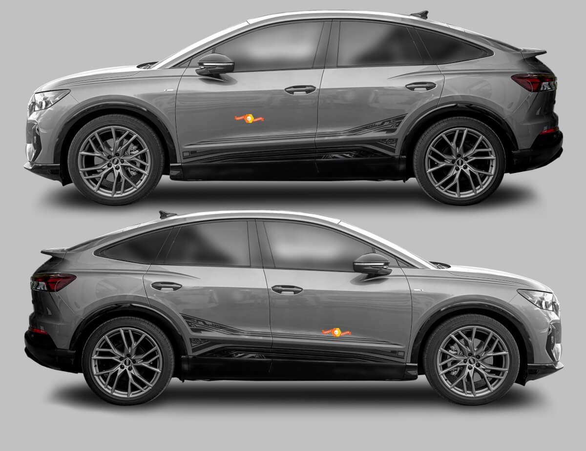 Seitliche Akzentstreifen Vinyl-Aufkleber Set für Audi Q4 Sportback E-Tron