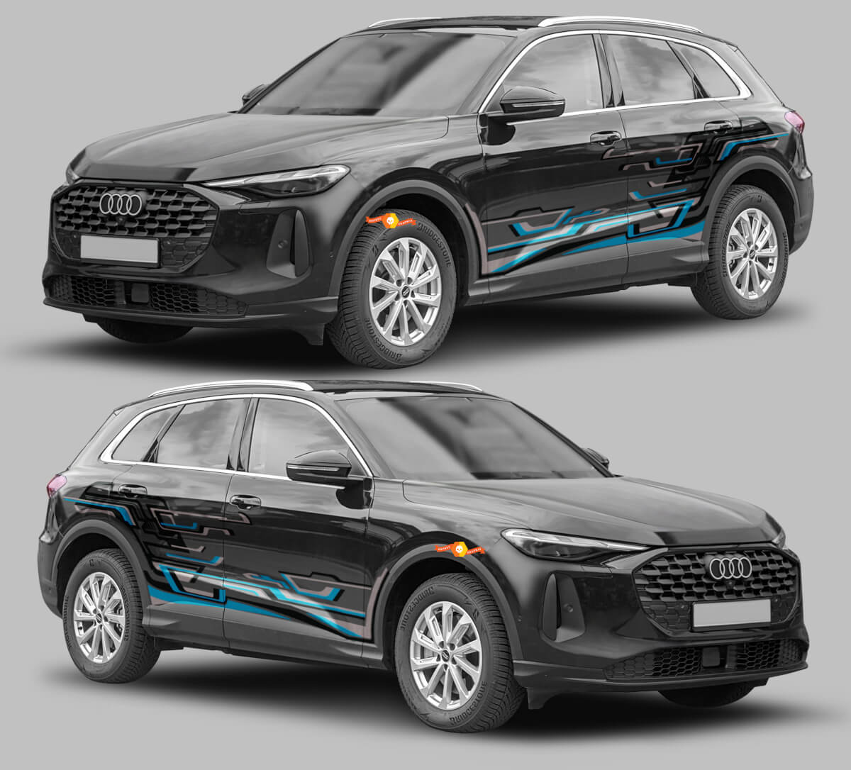 Interwoven Techno Style Seitenstreifen Vinyl-Aufkleber-Set für Audi Q5