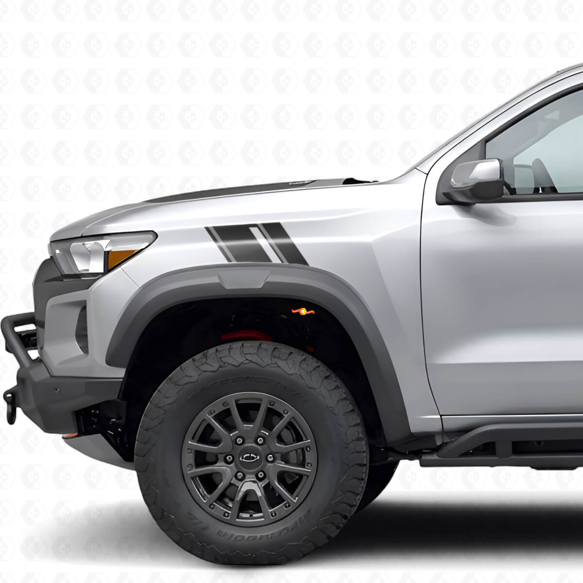 Doppeltes vorderes Kotflügelstreifen-Vinyl-Decal-Kit für Chevrolet Colorado ZR2