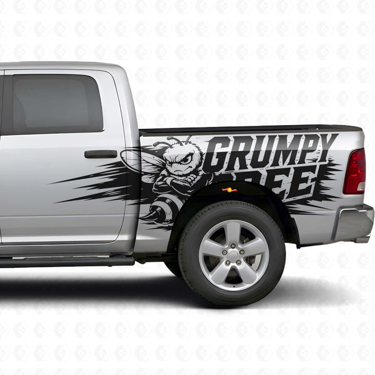 Grumpy Bee Splash Style Seitlicher Vinyl-Aufkleber Satz für Dodge Ram Truck