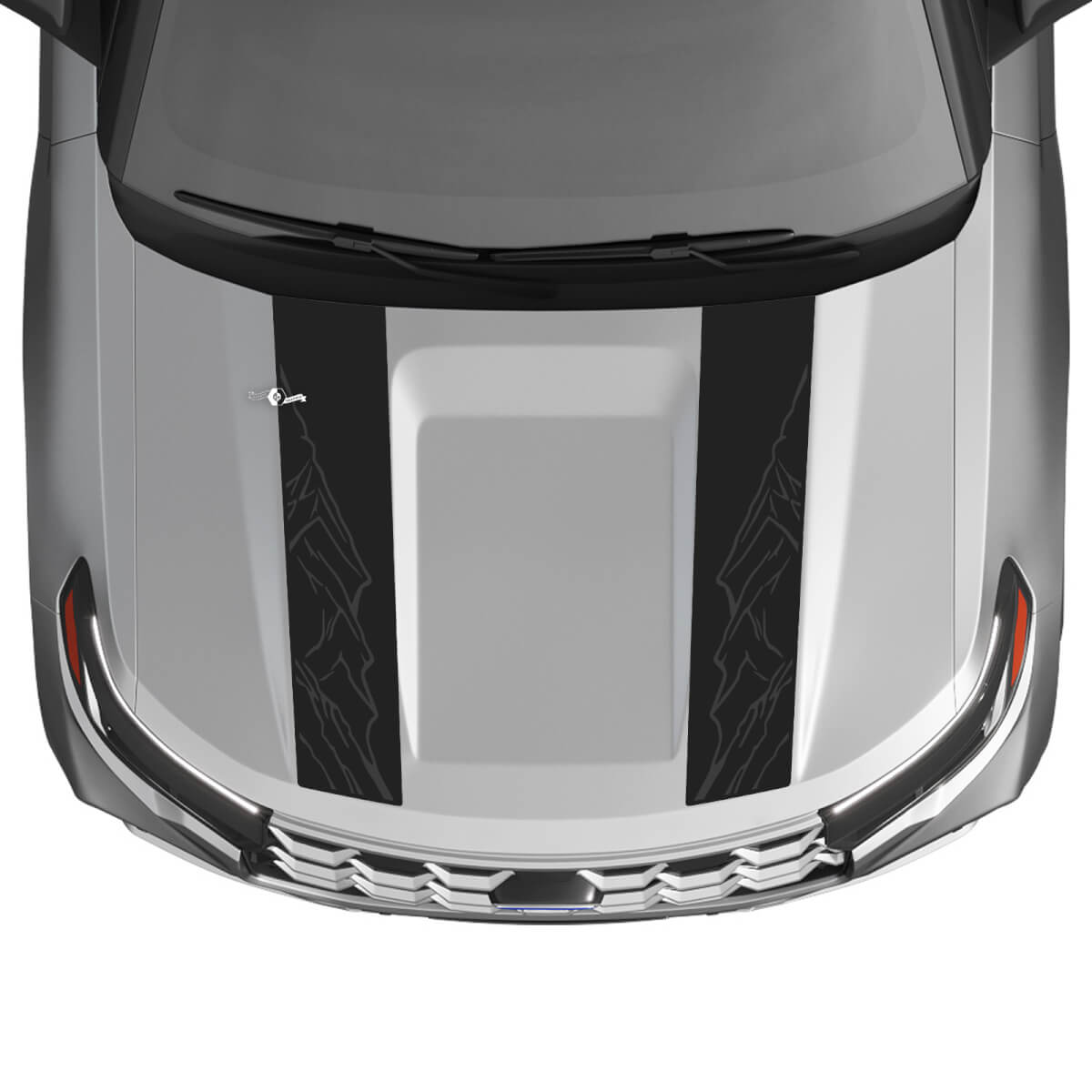 Double Mountain Umriss Haubenstreifen Vinyl-Aufkleber-Set für Musclecar Explorer ST 2020-26