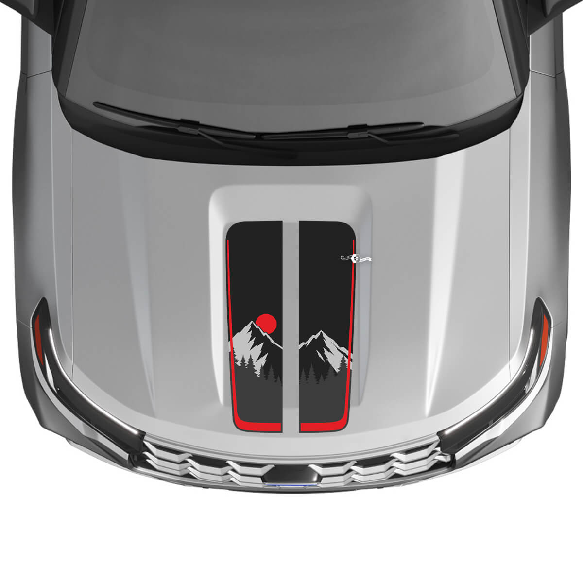 Mountain Sunset Motorhauben-Streifen Vinyl-Aufkleber-Kit für Musclecar Explorer ST 2020-26