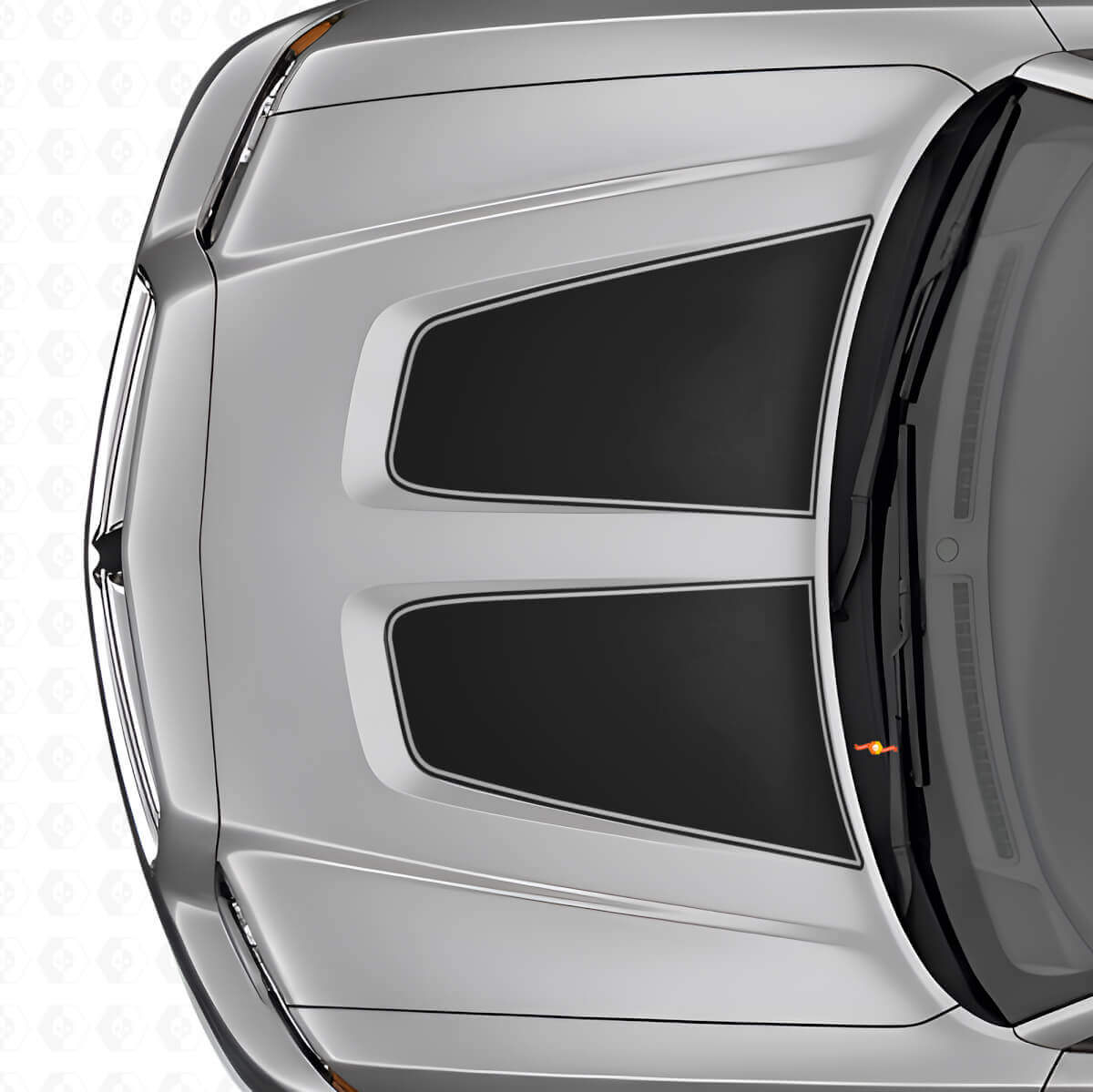 Doppeltes breites Kontur-Motorhaubenstreifen Vinyl-Aufkleber-Set für Dodge Charger
