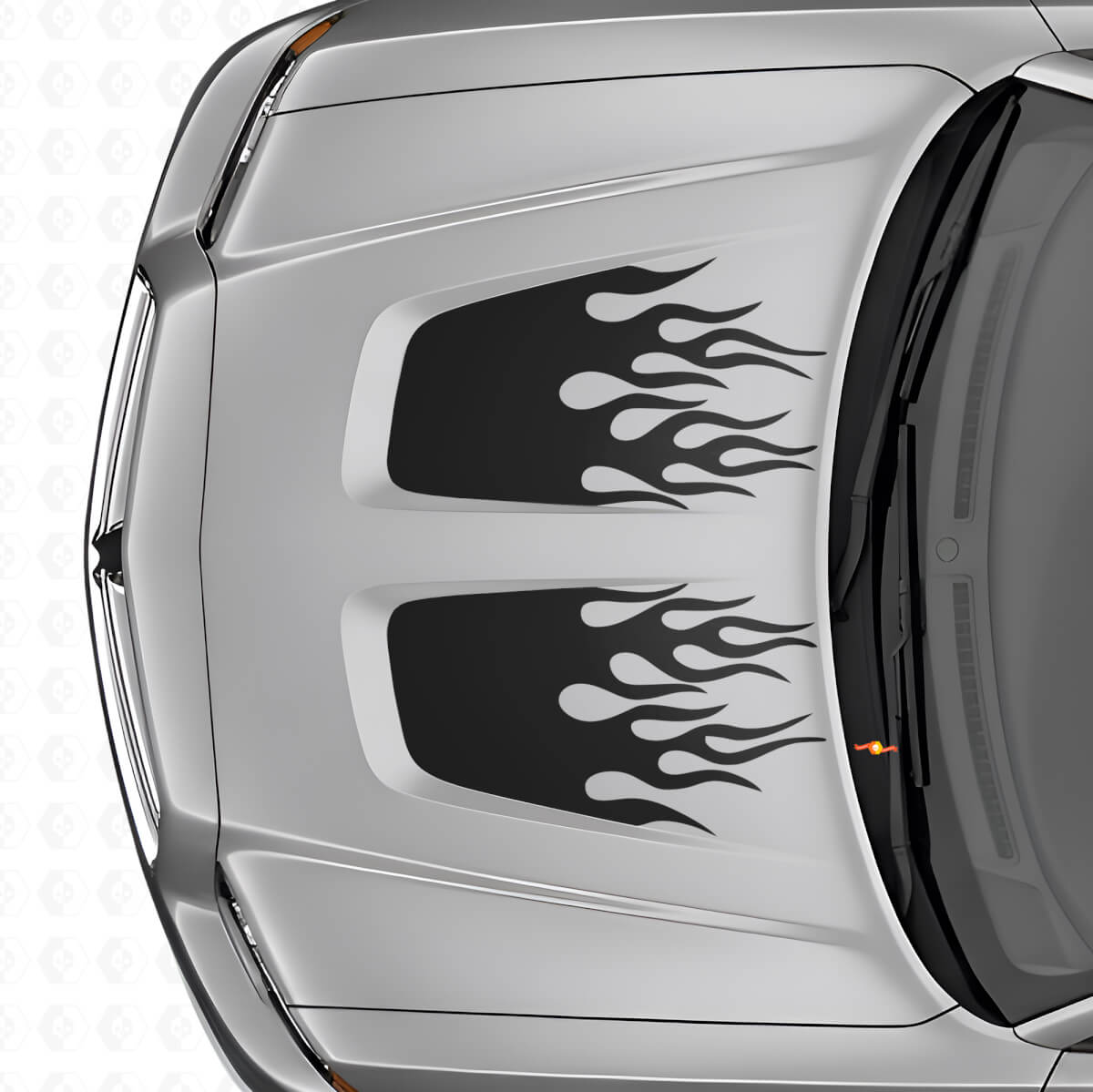 Flammen-Stil Doppelstreifen Vinyl-Aufkleber Set für Dodge Charger