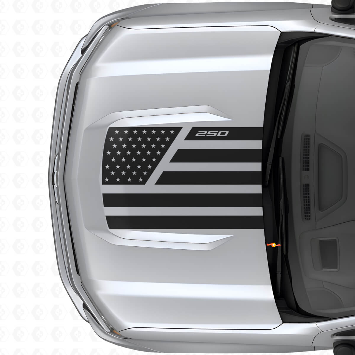 USA Flag Stars & Steel Style Motorhaubenaufkleber für Chevrolet Silverado 1500 2026