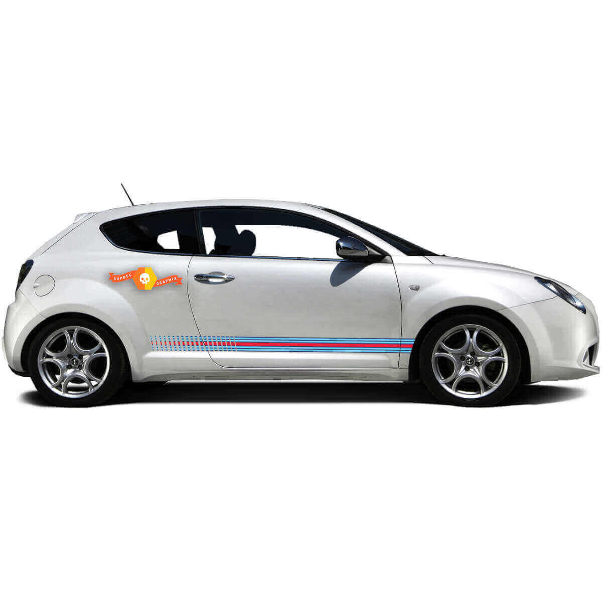 Strobe Racing Style Seitenstreifen Vinyl Aufkleber Set für Alfa Romeo