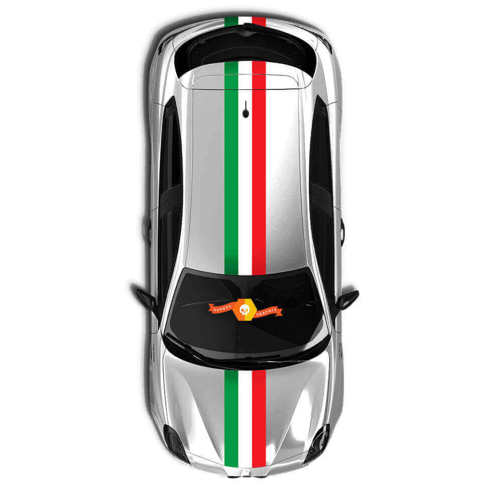 Vinyl-Aufkleber-Set mit italienischer Flagge über den Karostreifen für Alfa Romeo