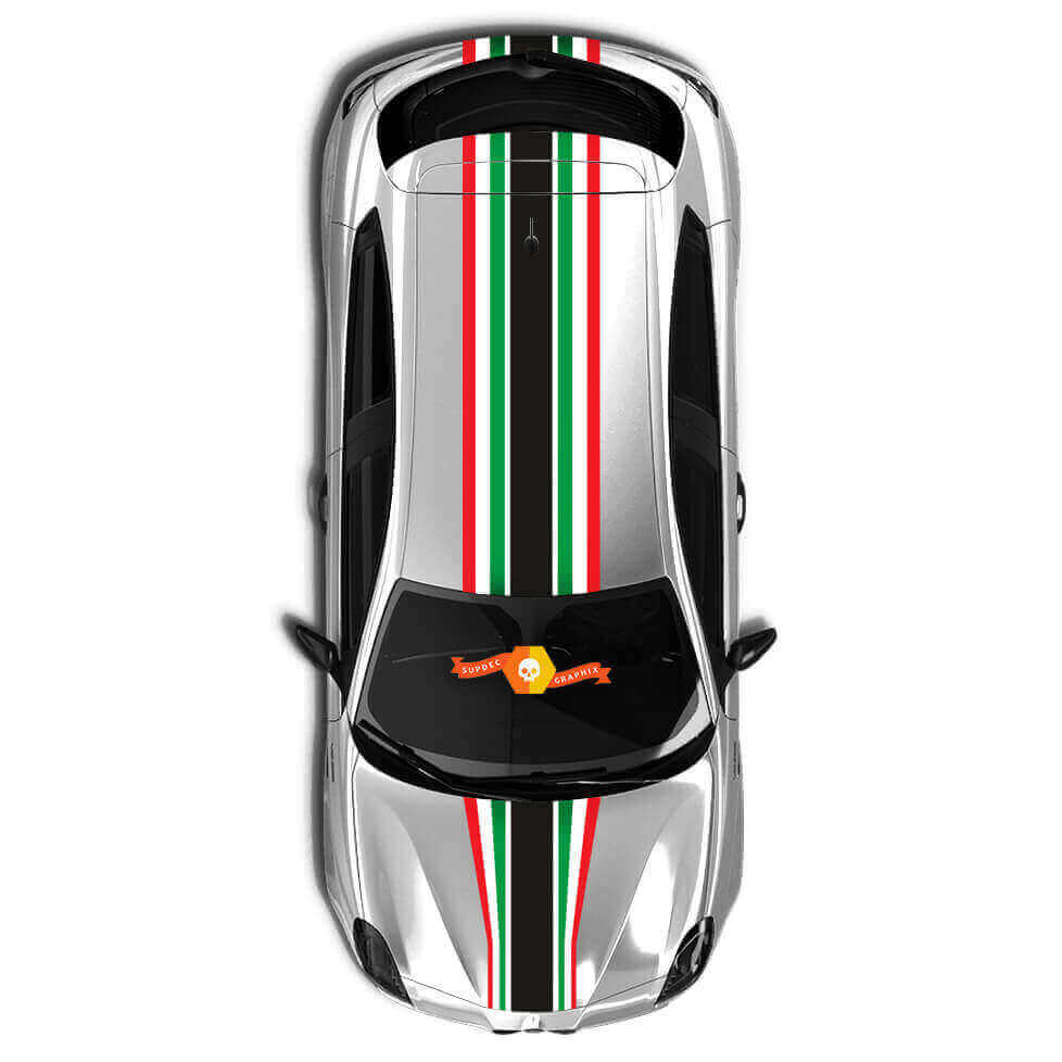 Italienische Flaggen-Stil Streifen-Vinyl-Dekor Kit für Alfa Romeo